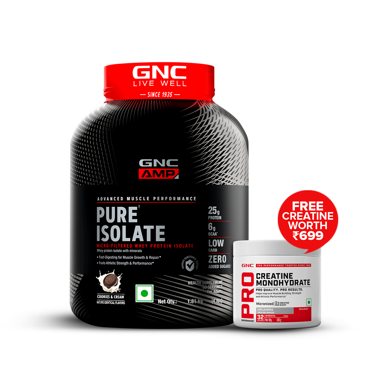 GNC AMP Pure Isolate (Advanced Muscle Building To Amplify Muscle Performance | Informed Choice Certified)