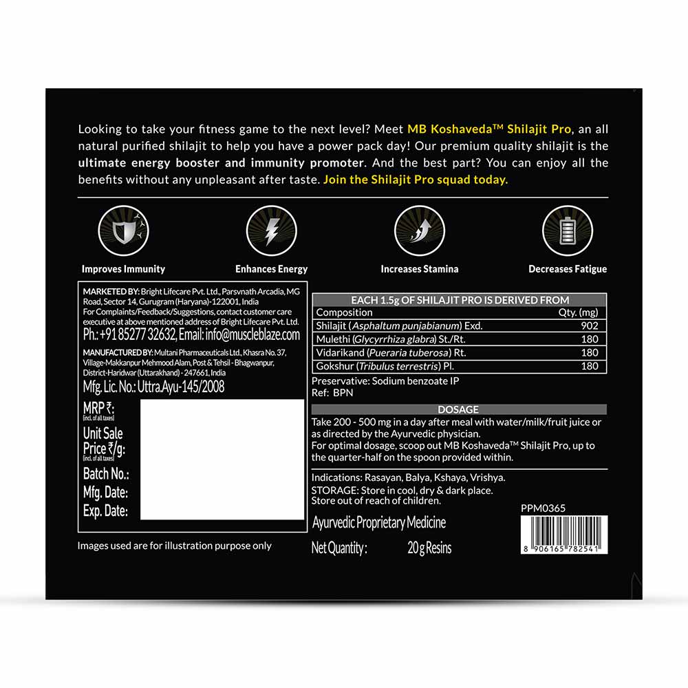 Koshaveda Shilajit Pro by MuscleBlaze, 20g