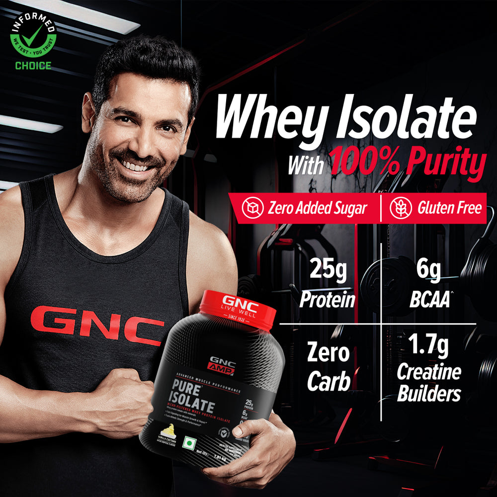 GNC AMP Pure Isolate (Advanced Muscle Building To Amplify Muscle Performance | Informed Choice Certified)