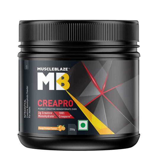 MuscleBlaze CreaPRO Creatine with Creapure® Powder from Germany, 250 g (0.55 lb), Tangy Orange