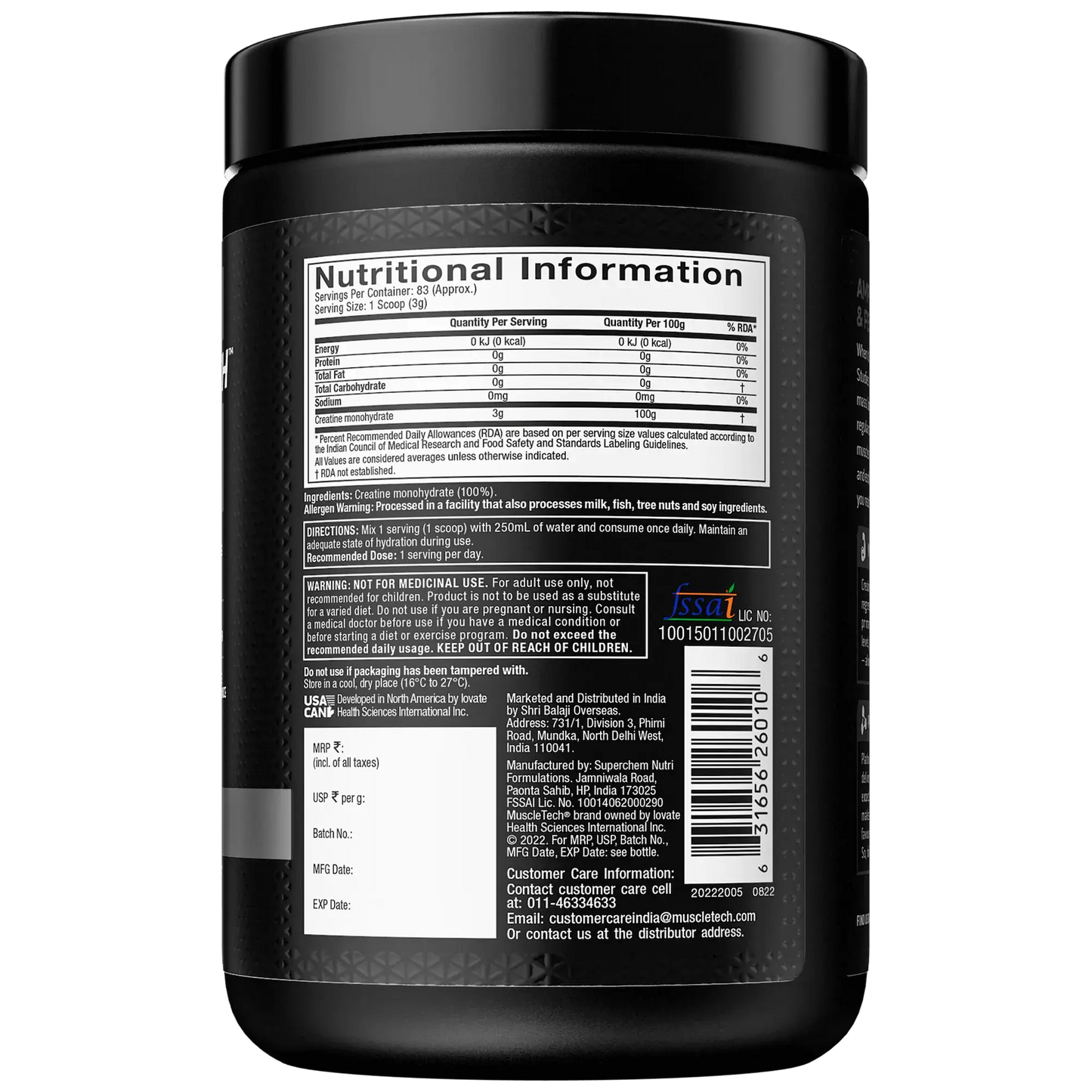 Muscletech™ Platinum 100% Creatine [Scientifically Researched Muscle Building Formula] Unflavoured