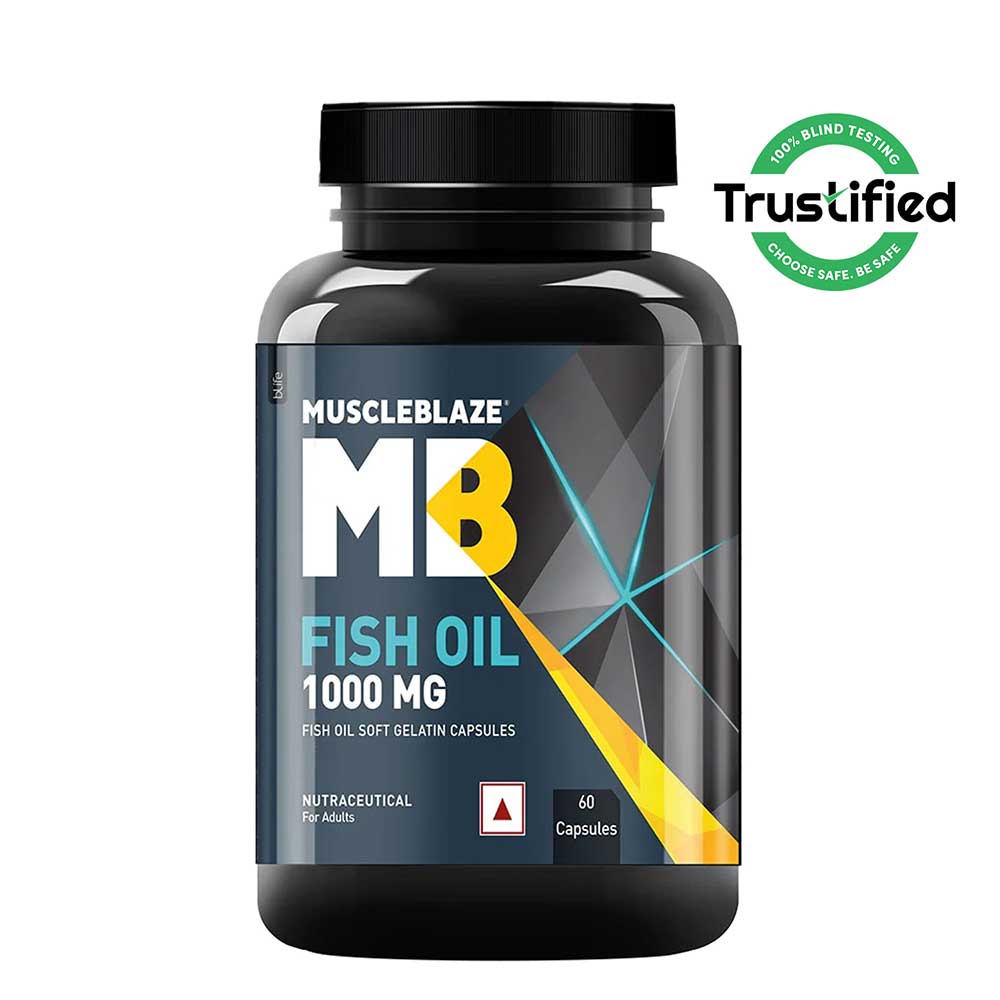 MuscleBlaze Omega 3 Fish Oil (1000mg) with 180mg EPA 120mg DHA