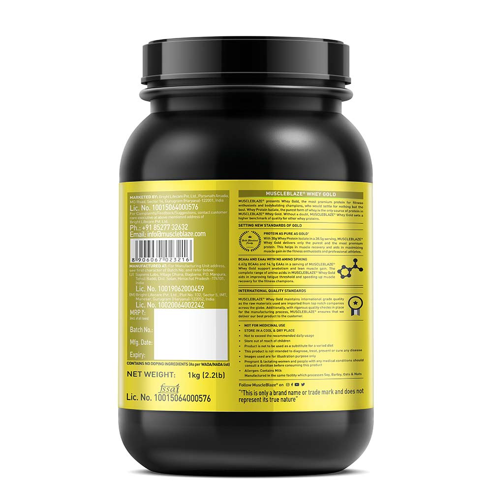 Muscleblaze Whey Gold 100% Whey Protein Isolate