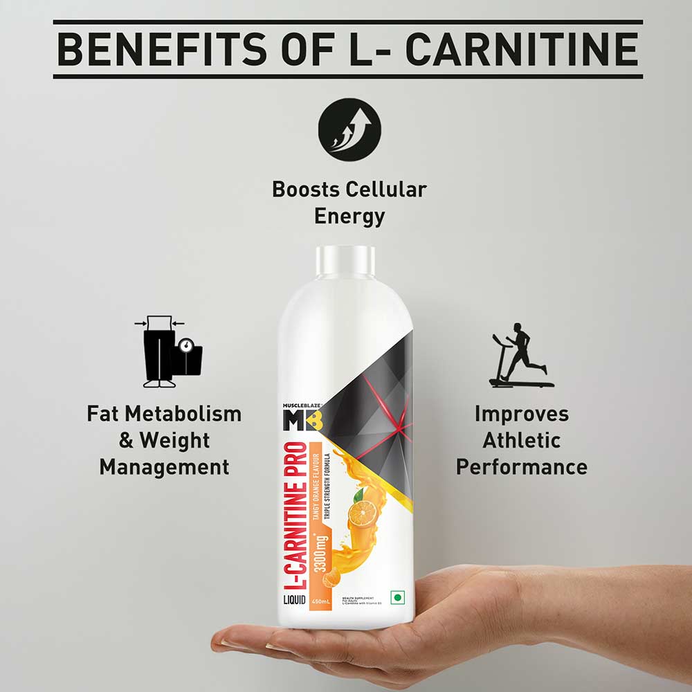 Muscleblaze Liquid L-Carnitine PRO- Triple Strength Formula, 450ml, Tangy Orange