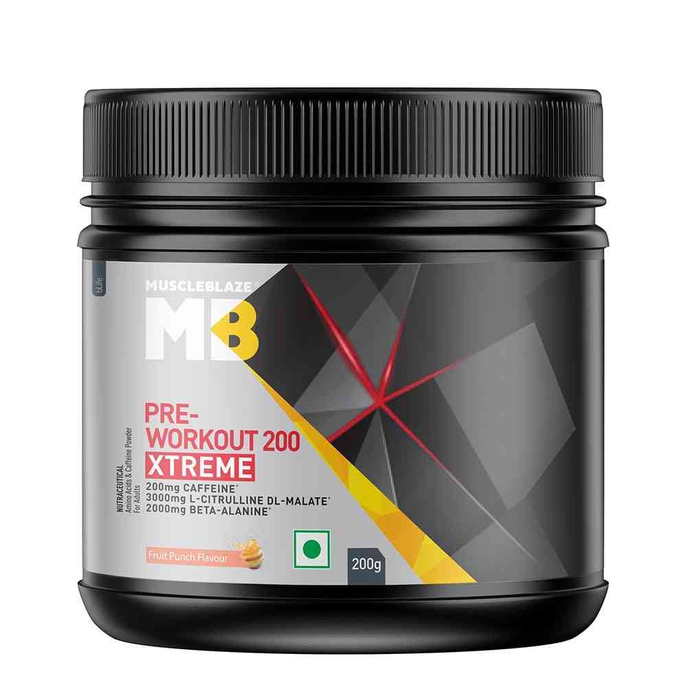 MuscleBlaze PRE Workout 200 Xtreme, 100 g (0.22 lb)