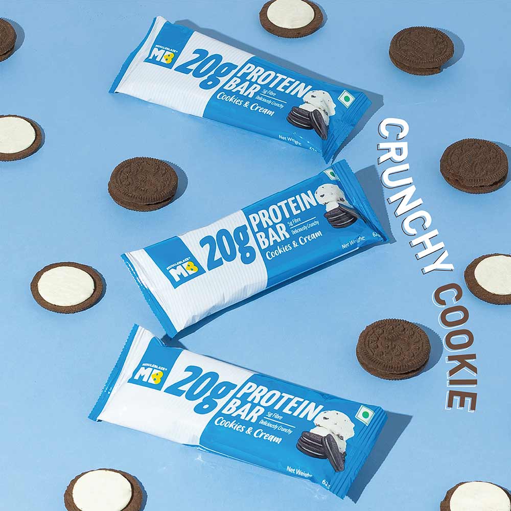 MuscleBlaze Protein Bar (20 gm Protein), 6 bar(s), Cookies & Cream