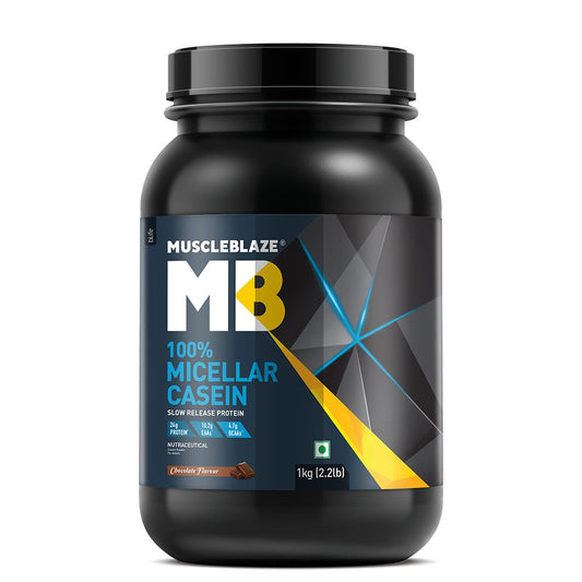 MuscleBlaze 100% Micellar Casein, 1kg (2.2lb), Chocolate